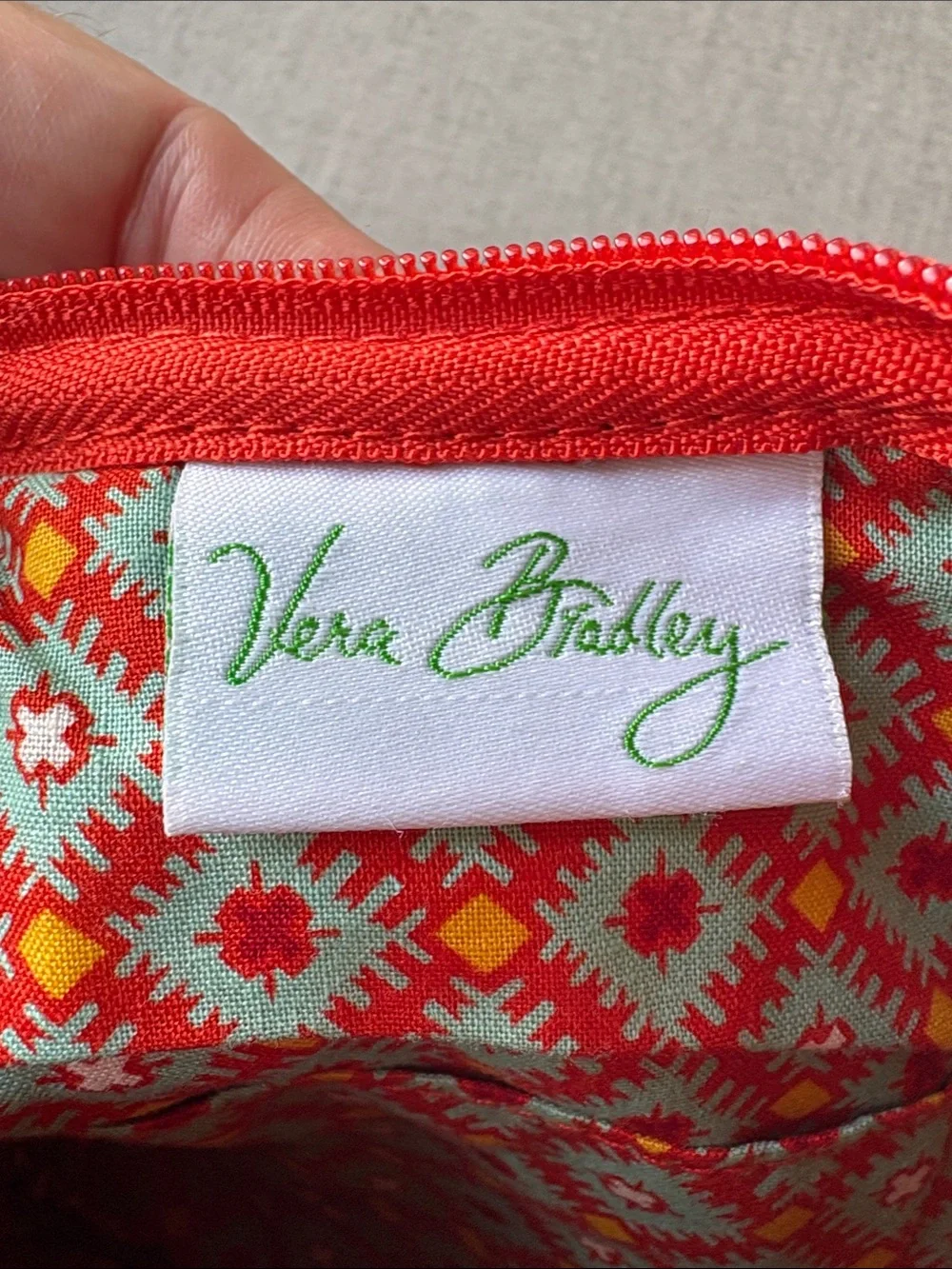 Vera Bradley Orange Quilted Shoulder Bag with Floral Medallions